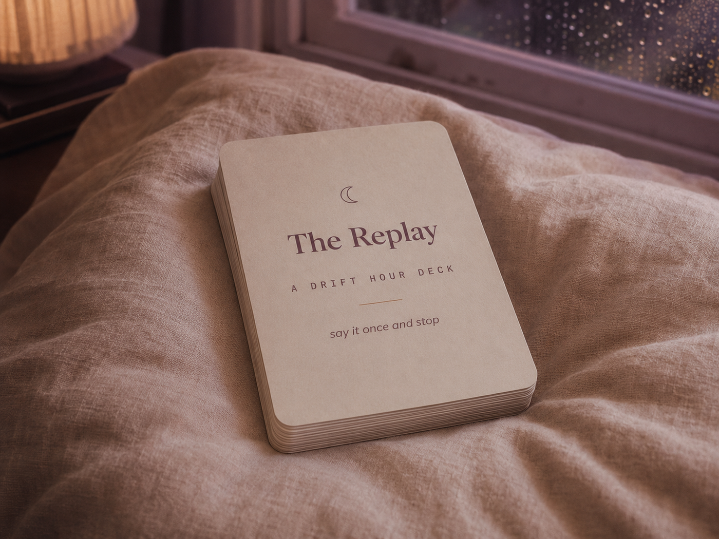 The Replay deck on a pillow